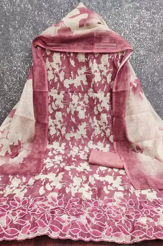 women's multi unstitched lilan cotton dress material with printe dupatta