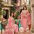 women's baby pink unstitched modal jacquard dress material with emblished dupatta