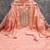 women's peach unstitched modal jacquard dress material with emblished dupatta