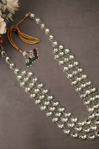 Green kundan sherwani necklace – elegant groom wedding jewellery