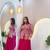 rani pink color embroidery and sequins work georgette salwar suit