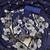 women's navy blue unstitched vichitra silk dress material & embroidered dupatta