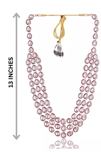 Maroon  kundan necklace for men – designer wedding accessory