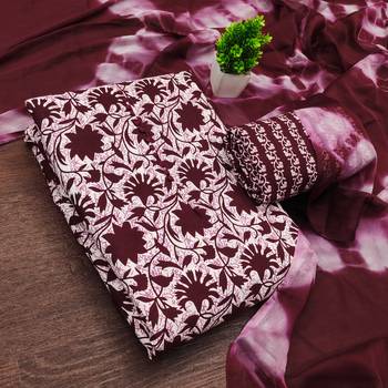 women's multi unstitched cotton dress material with saboori printed dupatta 1