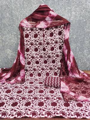women's multi unstitched cotton dress material with saboori printed dupatta 2
