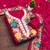 women's magenta unstitched roman silk dress material with embroidered dupatta