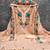 women's peach unstitched roman silk dress material with embroidered dupatta