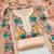 women's peach unstitched roman silk dress material with embroidered dupatta