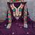 women's voilet unstitched roman silk dress material with embroidered dupatta