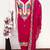 women's magenta unstitched roman silk dress material with embroidered dupatta