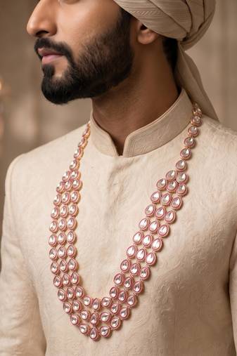 Rani kundan necklace for men – festive groom jewellery