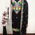 women's black unstitched roman silk dress material with embroidered dupatta