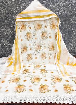 women's multi unstitched georgette dress material with printe dupatta 2