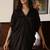 Black modal cowl dress with sequin highlight
