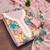 women's baby pink unstitched roman silk dress material with embroidered dupatta