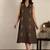 Brown hand embroidered dress