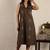 Brown hand embroidered dress