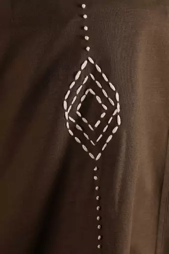 Brown hand embroidered dress
