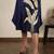 Blue chanderi embroidered dress