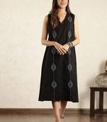 Black hand embroidered dress