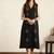 Black hand embroidered dress