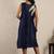 Blue chanderi embroidered dress