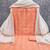 women's peach unstitched cotton jacquard dress material with woven dupatta