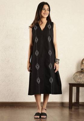 Black hand embroidered dress 2