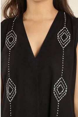 Black hand embroidered dress 3