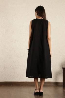 Black hand embroidered dress 4