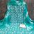 women's sea green unstitched cotton dress material with saboori printed dupatta
