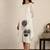Off white chanderi silk applique dress