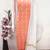 women's peach unstitched cotton jacquard dress material with woven dupatta