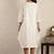 Off white chanderi silk applique dress