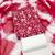 women's red unstitched cotton dress material with saboori printed dupatta