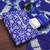 women's blue unstitched cotton dress material with saboori printed dupatta