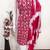 women's red unstitched cotton dress material with saboori printed dupatta