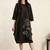 Black chanderi silk hand embroidered dress