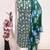 women's green unstitched cotton dress material with saboori printed dupatta