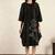 Black chanderi silk hand embroidered dress