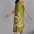 Olive green chanderi a-line dress with slip (2pcs set)