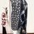 women's black unstitched cotton dress material with saboori printed dupatta