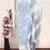 women's light blue unstitched cotton dress material with saboori printed dupatta