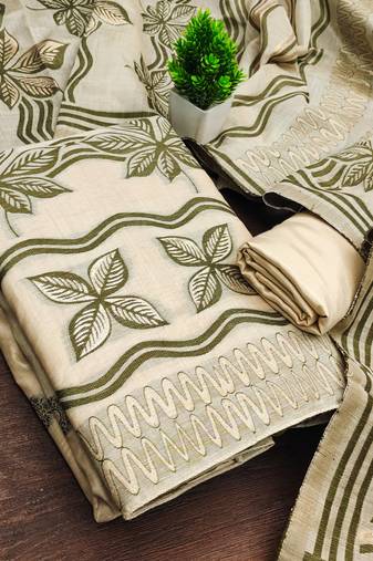 women's multi unstitched jacquard dress material with stylish woven dupatta 