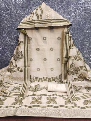 women's multi unstitched jacquard dress material with stylish woven dupatta  2