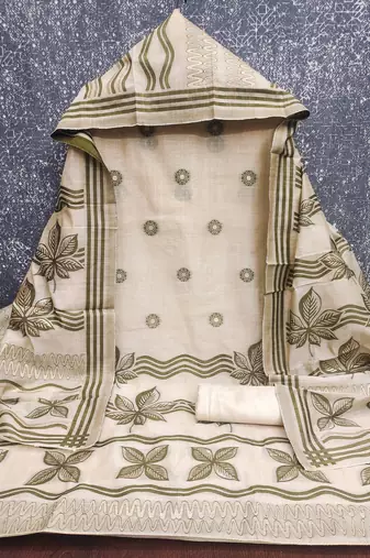 women's multi unstitched jacquard dress material with stylish woven dupatta 
