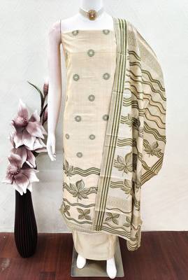 women's multi unstitched jacquard dress material with stylish woven dupatta  4