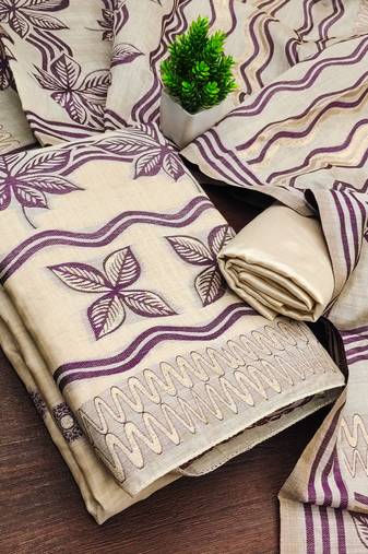 women's multi unstitched jacquard dress material with stylish woven dupatta 