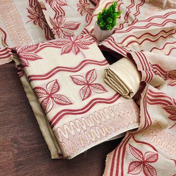 women's multi unstitched jacquard dress material with stylish woven dupatta 1