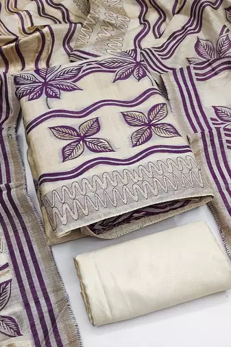 women's multi unstitched jacquard dress material with stylish woven dupatta 